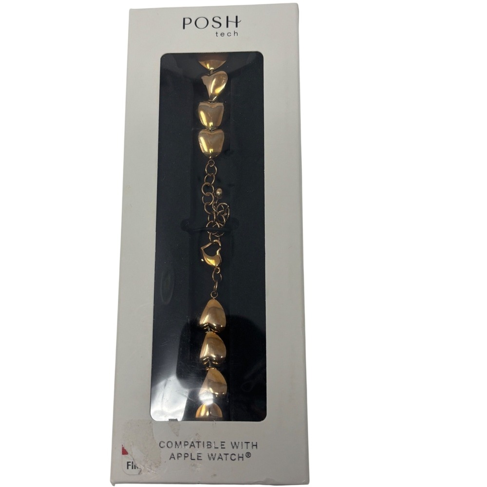 Posh Tech Rose Gold Heart Link Bracelet Band for Apple Watch PT-AWLVHST42-RG